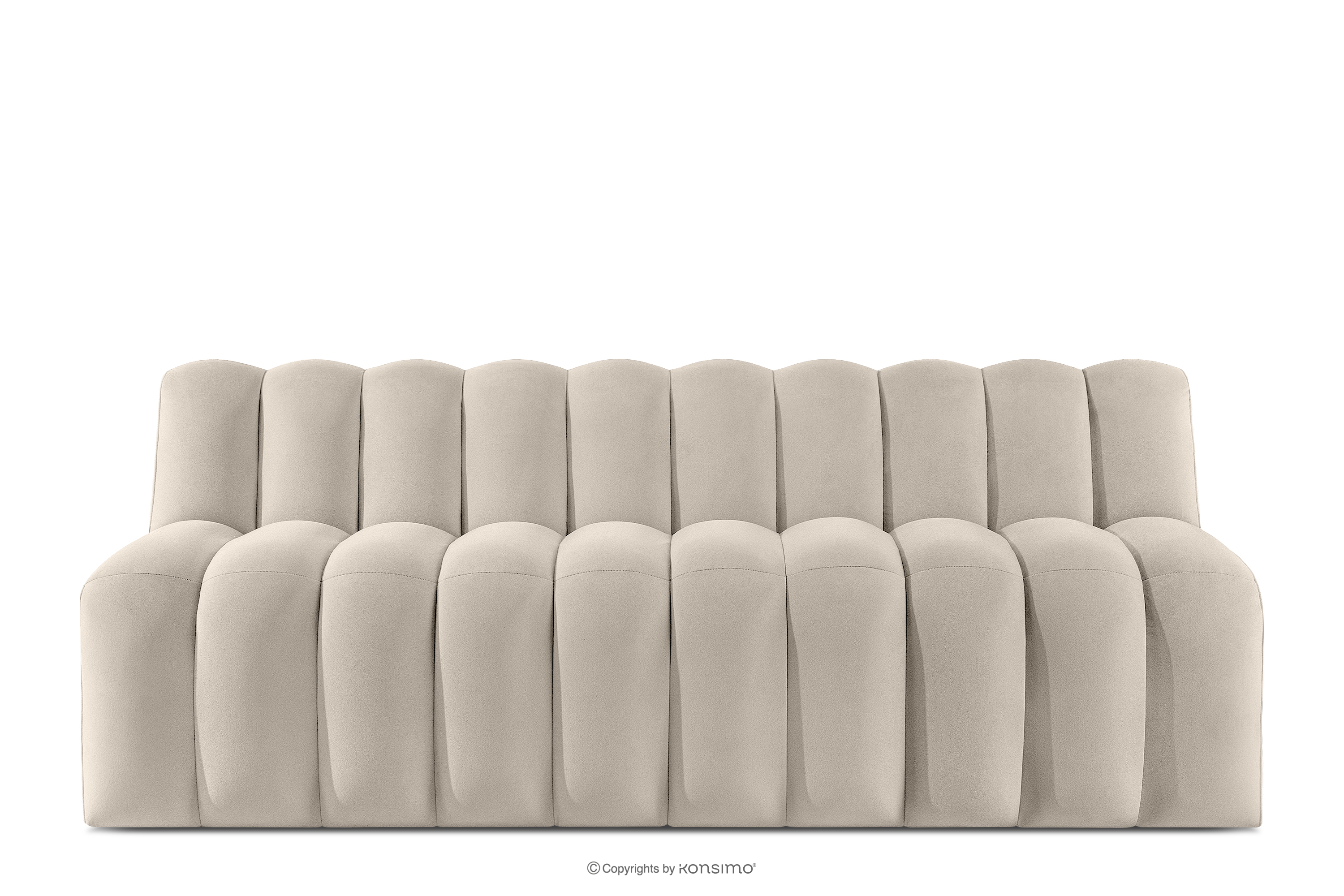 Ławka tapicerowana z oparciem 200 cm welur kremowy