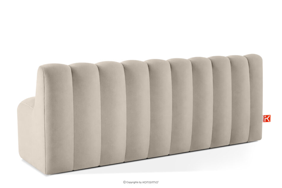 CORDA Ławka tapicerowana z oparciem 200 cm welur kremowy kremowy - zdjęcie 3