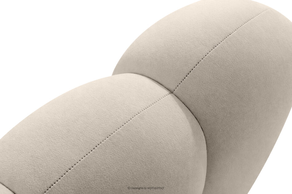 CORDA Ławka tapicerowana z oparciem 200 cm welur kremowy kremowy - zdjęcie 6