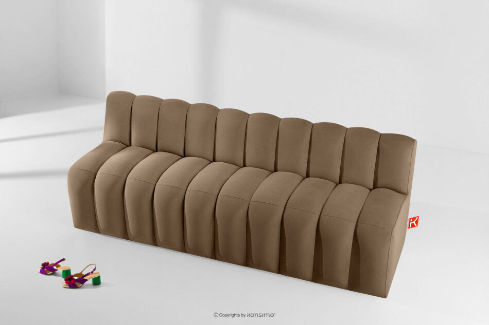 CORDA Ławka tapicerowana z oparciem 200 cm welur beżowy beżowy - zdjęcie 8