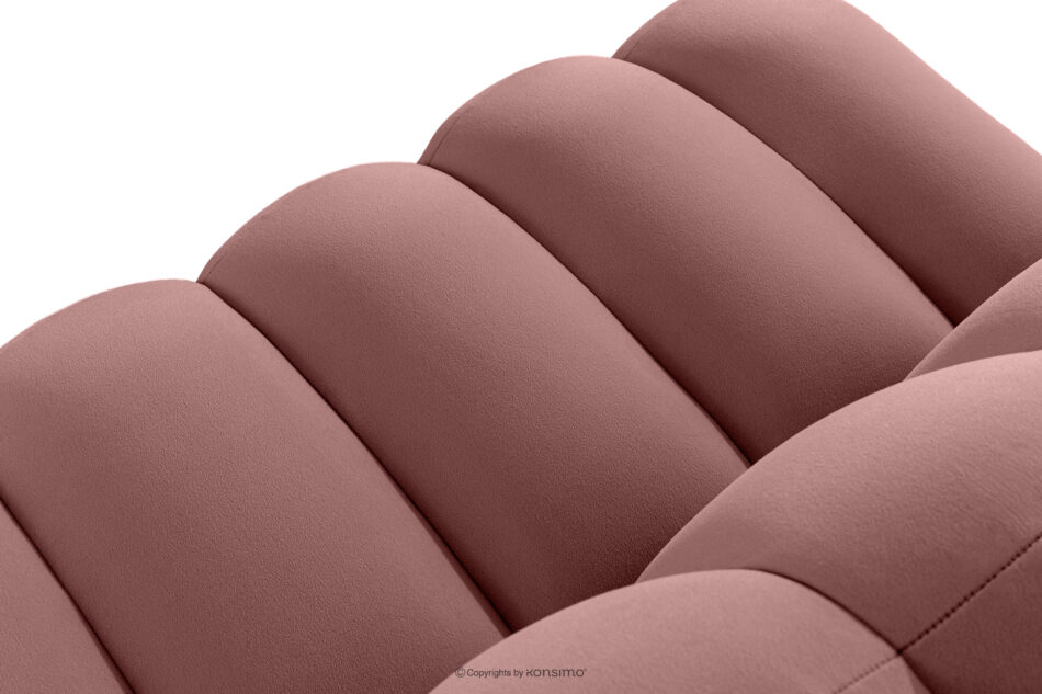 CORDA Ławka tapicerowana z oparciem 200 cm welur różowy różowy - zdjęcie 5