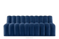 Ławka tapicerowana z oparciem 200 cm welur granatowy