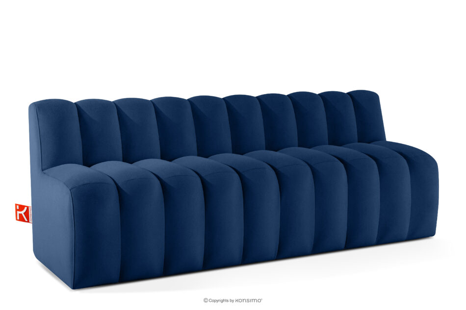 CORDA Ławka tapicerowana z oparciem 200 cm welur granatowy granatowy - zdjęcie 2