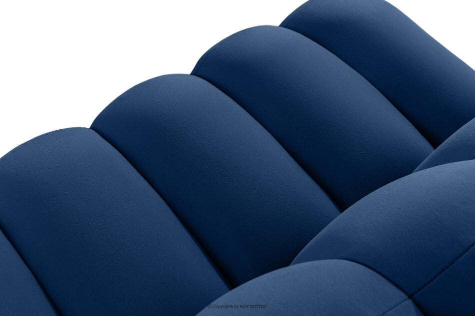 CORDA Ławka tapicerowana z oparciem 200 cm welur granatowy granatowy - zdjęcie 5