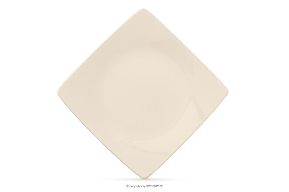 EPIRI Talerz obiadowy kwadratowy beżowy połysk beżowy połysk - zdjęcie 4