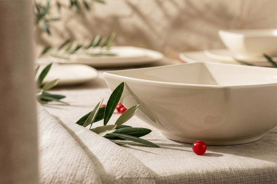 EPIRI Talerz głęboki kwadratowy beżowy połysk beżowy połysk - zdjęcie 6