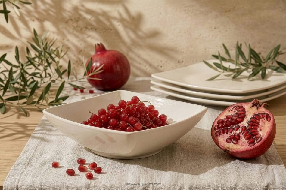 EPIRI Talerz głęboki kwadratowy beżowy połysk beżowy połysk - zdjęcie 8