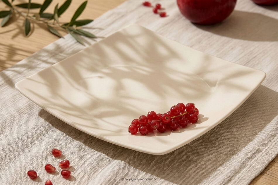 EPIRI Zestaw obiadowy kwadratowy beżowy połysk 12 os. (36el) beżowy połysk - zdjęcie 8