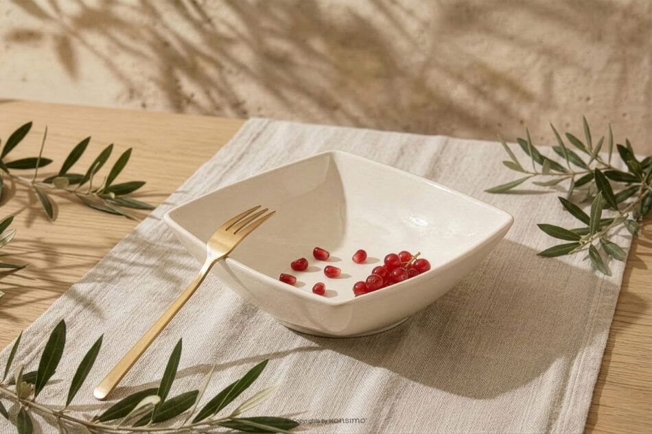 EPIRI Talerz głęboki kwadratowy beżowy połysk 6szt. beżowy połysk - zdjęcie 9