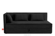 Łóżko z oparciem w tkaninie sztruks 90 cm czarny