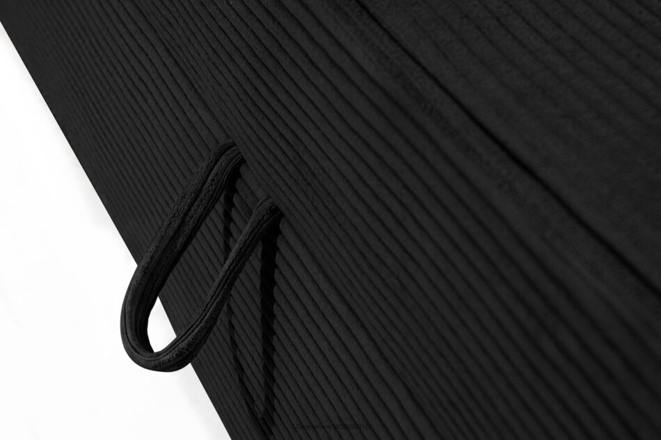 ROTI Łóżko z oparciem w tkaninie sztruks 90 cm czarny czarny - zdjęcie 8