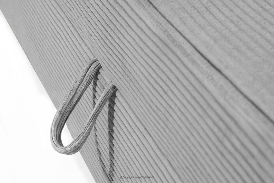 ROTI Łóżko z oparciem w tkaninie sztruks 90 cm jasny szary jasny szary - zdjęcie 8