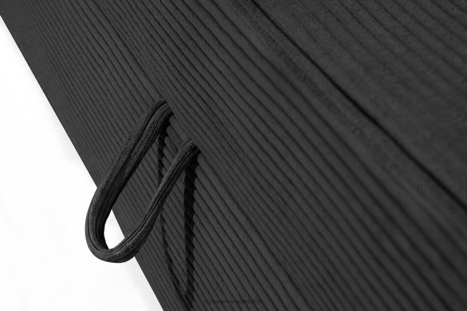 ROTI Łóżko z oparciem w tkaninie sztruks 90 cm ciemny szary ciemny szary - zdjęcie 8