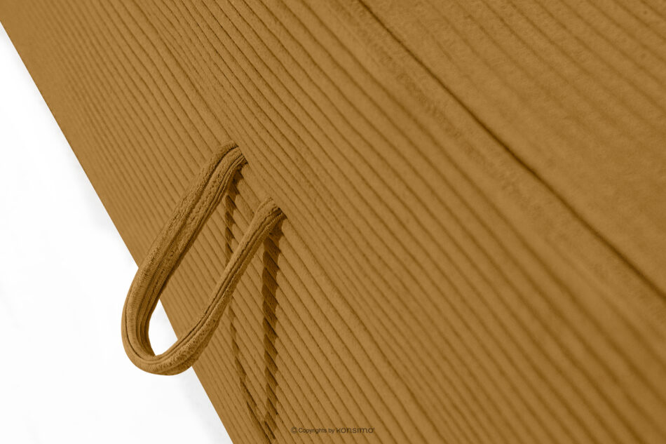 ROTI Łóżko z oparciem w tkaninie sztruks 90 cm żółty żółty - zdjęcie 8