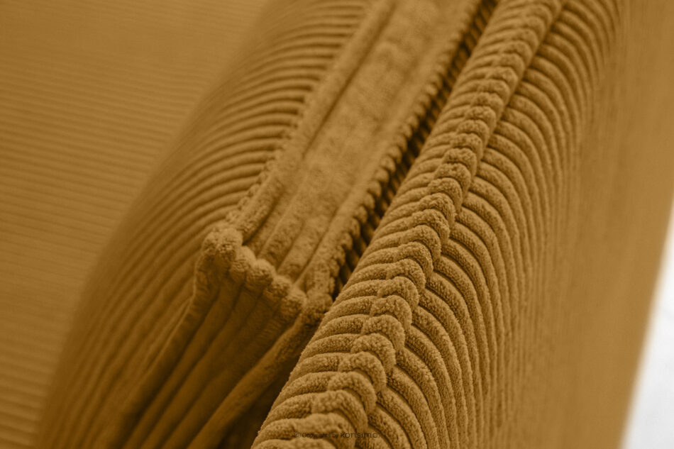 ROTI Łóżko z oparciem w tkaninie sztruks 90 cm żółty żółty - zdjęcie 9