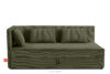 ROTI Łóżko z oparciem w tkaninie sztruks 90 cm oliwkowy oliwkowy - zdjęcie 1