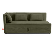 Łóżko z oparciem w tkaninie sztruks 90 cm oliwkowy