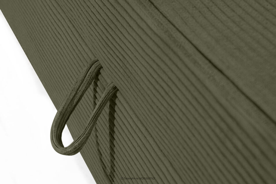 ROTI Łóżko z oparciem w tkaninie sztruks 90 cm oliwkowy oliwkowy - zdjęcie 8