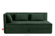 Łóżko 90 cm dla nastolatka z oparciem w tkaninie sztruks ciemny zielony