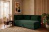 ROTI Łóżko 90 cm dla nastolatka z oparciem w tkaninie sztruks ciemny zielony ciemny zielony - zdjęcie 13