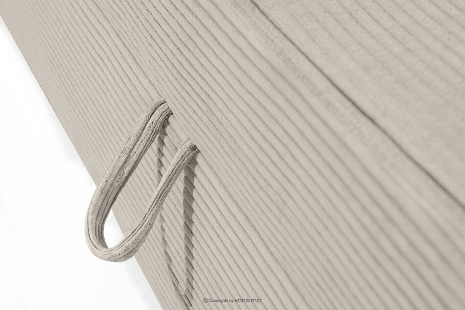 ROTI Łóżko 90 cm dla nastolatka z oparciem w tkaninie sztruks kremowy kremowy - zdjęcie 8