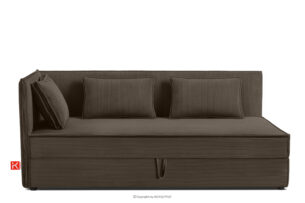 ROTI, https://konsimo.pl/kolekcja/roti/ Łóżko 90 cm dla nastolatka z oparciem w tkaninie sztruks brązowy brązowy - zdjęcie