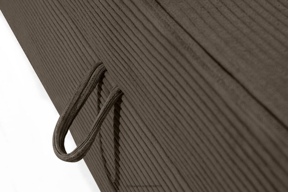 ROTI Łóżko 90 cm dla nastolatka z oparciem w tkaninie sztruks brązowy brązowy - zdjęcie 8