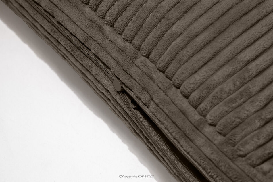 ROTI Łóżko 90 cm dla nastolatka z oparciem w tkaninie sztruks brązowy brązowy - zdjęcie 10