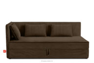 Łóżko 90 cm z oparciem w tkaninie sztruks ciemny brązowy