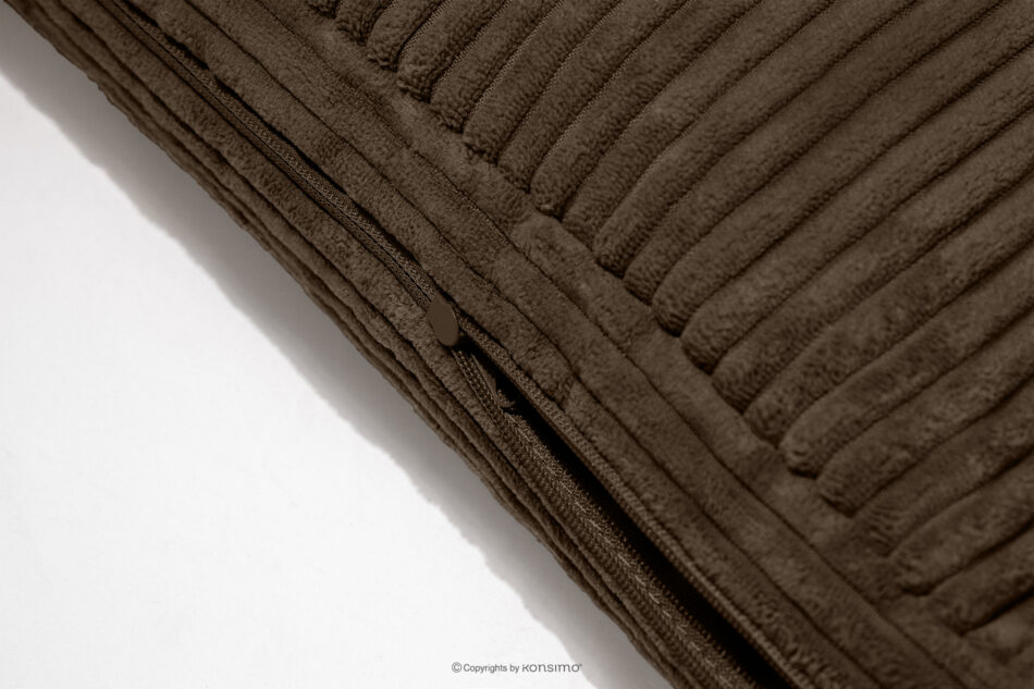 ROTI Łóżko 90 cm z oparciem w tkaninie sztruks ciemny brązowy ciemny brązowy - zdjęcie 10