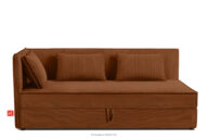 Łóżko 90 cm z oparciem w tkaninie sztruks rudy