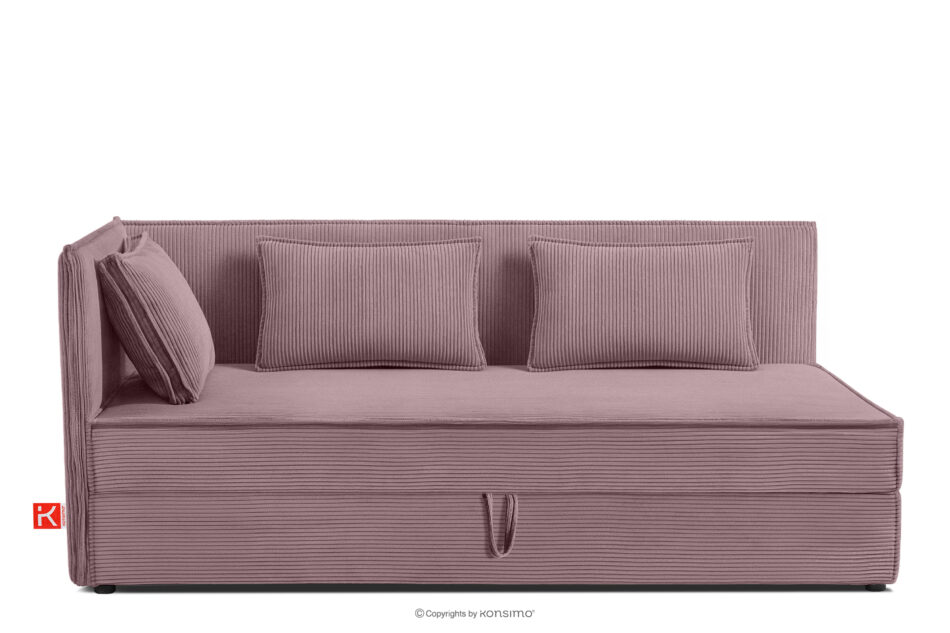 ROTI Łóżko 90 cm z oparciem w tkaninie sztruks jasny fioletowy jasny fioletowy - zdjęcie 0