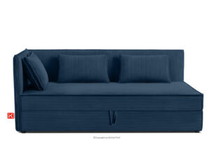 ROTI, https://konsimo.pl/kolekcja/roti/ Łóżko 90 cm z oparciem w tkaninie sztruks granatowy granatowy - zdjęcie