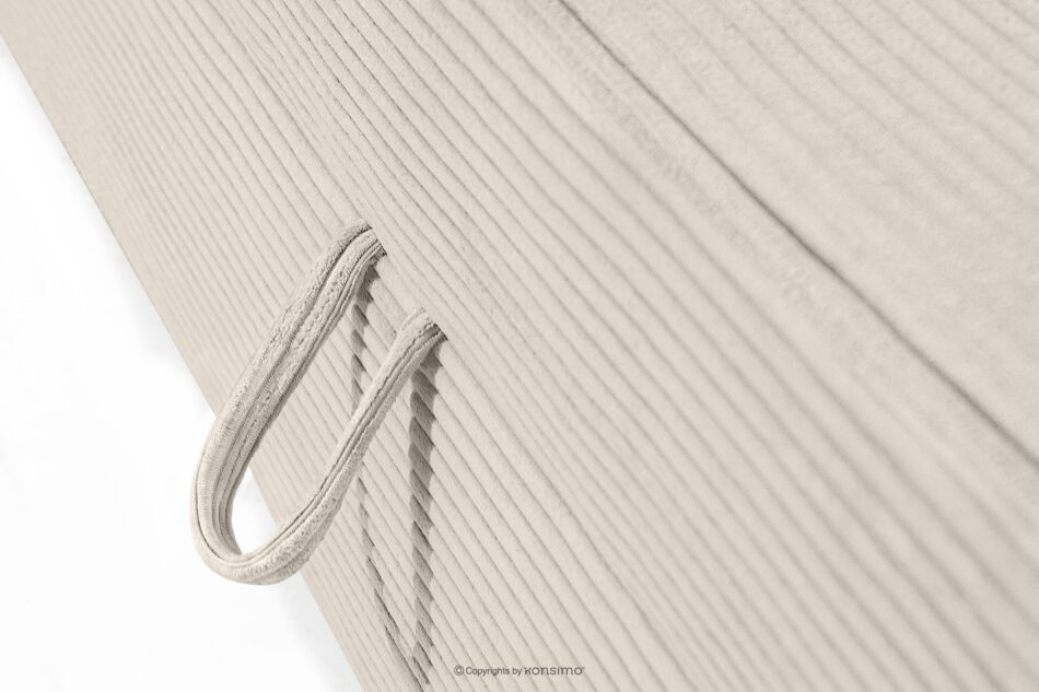 ROTI Łóżko 90 cm z oparciem w tkaninie sztruks ecru ecru - zdjęcie 8