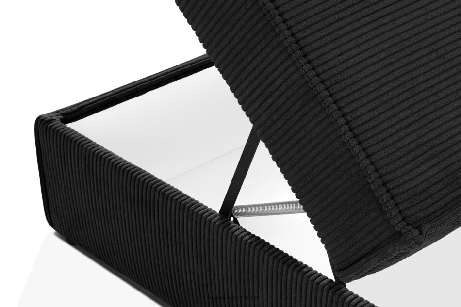 ROTI Łóżko typu sofa 90 cm w tkaninie sztruks czarny czarny - zdjęcie 11