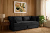 ROTI Łóżko typu sofa 90 cm w tkaninie sztruks czarny czarny - zdjęcie 13