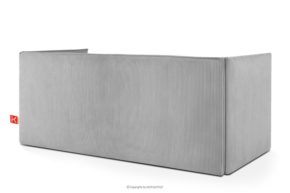 ROTI Łóżko typu sofa 90 cm w tkaninie sztruks jasny szary jasny szary - zdjęcie 3