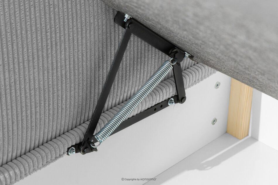 ROTI Łóżko typu sofa 90 cm w tkaninie sztruks jasny szary jasny szary - zdjęcie 6