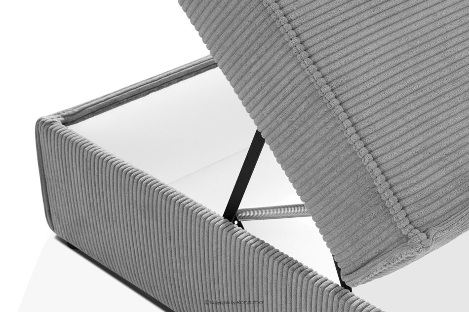 ROTI Łóżko typu sofa 90 cm w tkaninie sztruks jasny szary jasny szary - zdjęcie 11