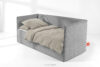 ROTI Łóżko typu sofa 90 cm w tkaninie sztruks jasny szary jasny szary - zdjęcie 2