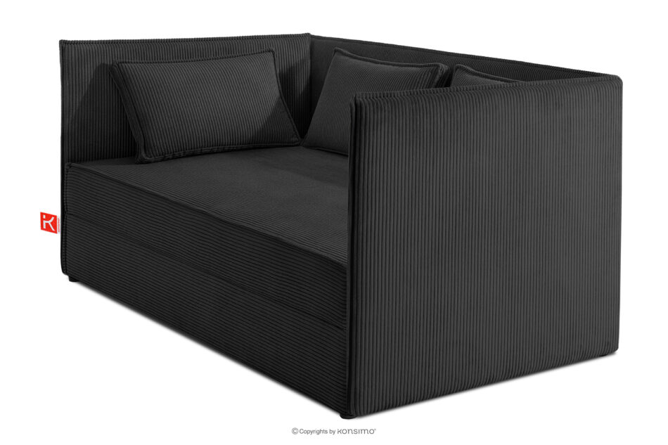 ROTI Łóżko typu sofa 90 cm w tkaninie sztruks ciemny szary ciemny szary - zdjęcie 2