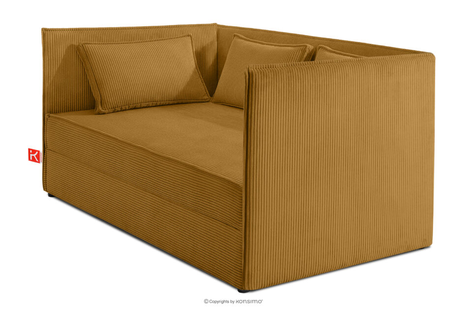 ROTI Łóżko typu sofa 90 cm w tkaninie sztruks żółty żółty - zdjęcie 2