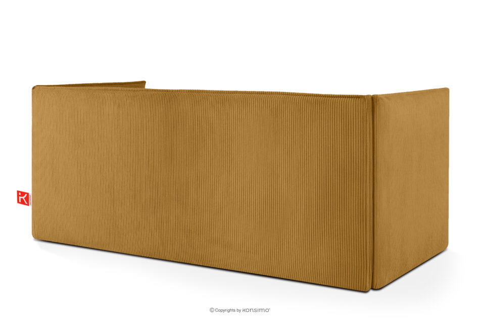 ROTI Łóżko typu sofa 90 cm w tkaninie sztruks żółty żółty - zdjęcie 3