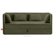 Łóżko typu sofa 90 cm w tkaninie sztruks oliwkowy