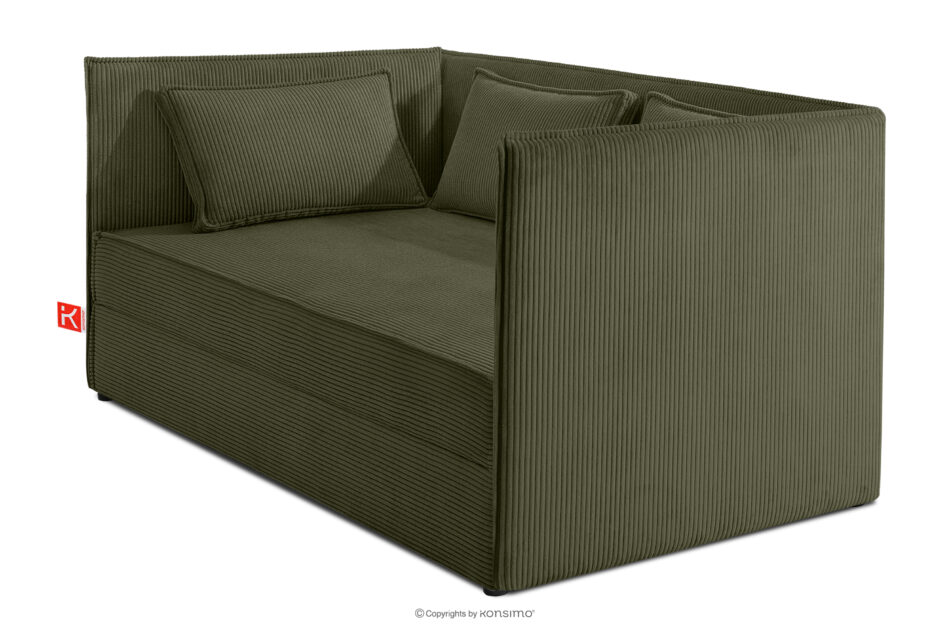 ROTI Łóżko typu sofa 90 cm w tkaninie sztruks oliwkowy oliwkowy - zdjęcie 2