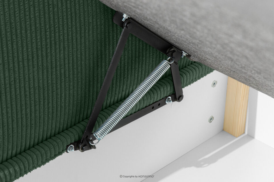 ROTI Łóżko dla nastolatka typu sofa w tkaninie sztruks 90 cm ciemny zielony ciemny zielony - zdjęcie 6