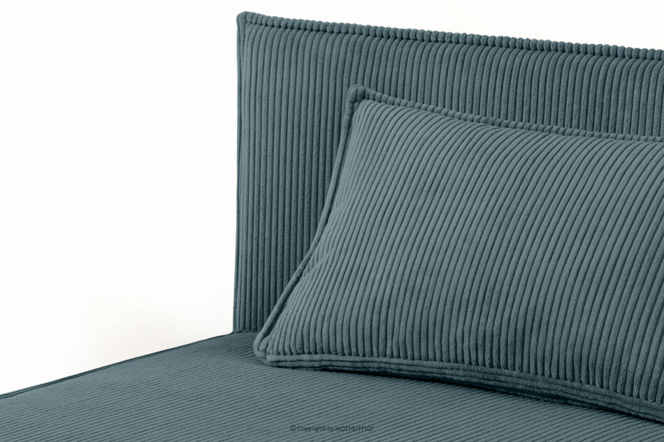 ROTI Łóżko dla nastolatka typu sofa w tkaninie sztruks 90 cm niebieski niebieski - zdjęcie 5