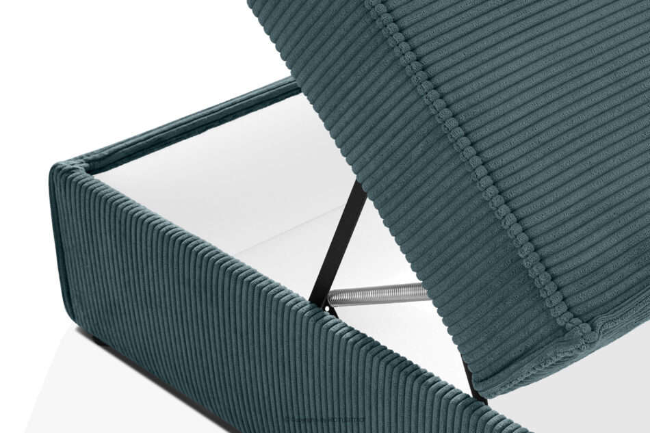 ROTI Łóżko dla nastolatka typu sofa w tkaninie sztruks 90 cm niebieski niebieski - zdjęcie 11
