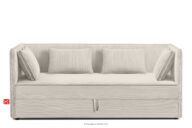 Łóżko dla nastolatka typu sofa w tkaninie sztruks 90 cm kremowy