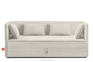 ROTI, https://konsimo.pl/kolekcja/roti/ Łóżko dla nastolatka typu sofa w tkaninie sztruks 90 cm kremowy kremowy - zdjęcie
